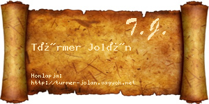Türmer Jolán névjegykártya